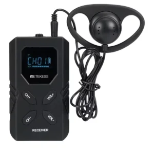 Retekess TT119 wireless translation receiver with ear-hook earphone